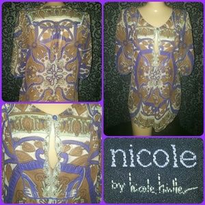 🔮 NICOLE MILLER beaded BOHO HIPPIE GYPSY GLAM TOP
